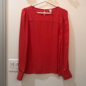 Jcrew long sleeve silk blouse. Size 0.